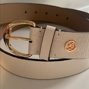 Michael Kors Faux White Croc Belt NWOT